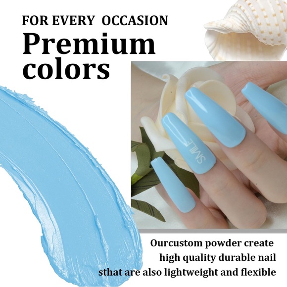 Sky Blue Dip Powder, Odor-Free & Long-Lasting, No Nail Lamp Curing - Picture 5 of 8